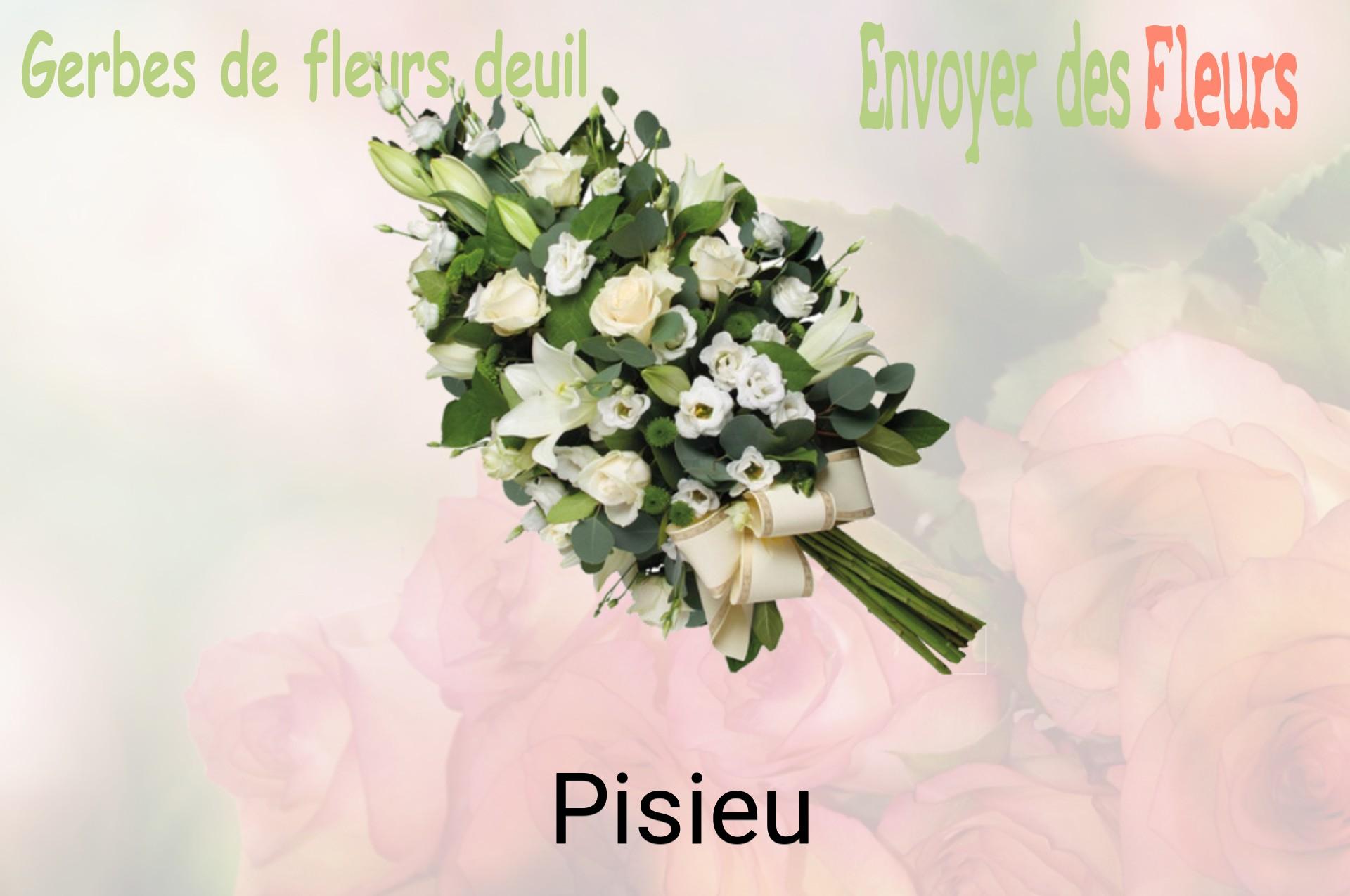 Gerbe de fleurs de deuil livrée à Pisieu